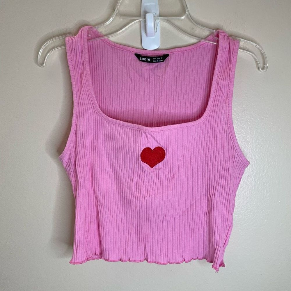 Shein| Heart| Cotton| Crop Top| small